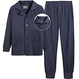 [ヒルトップクラウド] パジャマ メンズ 冬 ルームウエア 前開き 二重起毛 長袖 部屋着 紳士 上下セット あったか 発熱吸湿 保温 入院 おしゃれ 誕生日 ギフト 春秋冬用