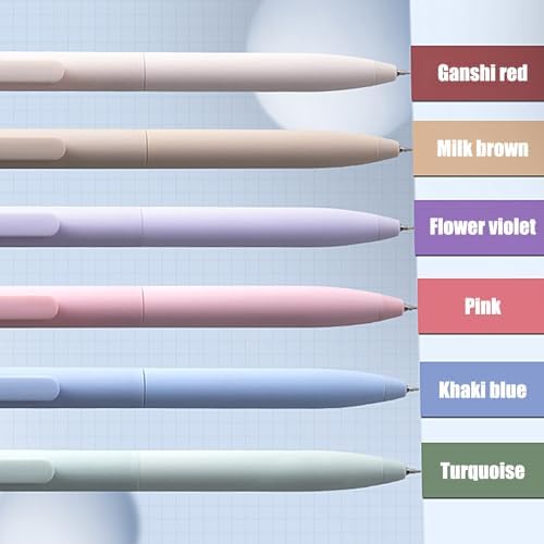 Jel kalem, günlük tutmak için, hızlı kuruyan mürekkep, renkli yazı gereçleri seti, 6 adet 0,5 mm uç, kolay hareket eden çok renkli tükenmez kalem, yazı masası aksesuarı, notlar, kaligrafi, eskizler - Görsel 4