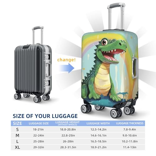 Travel Luggage Cover cute crocodile rainbow Suitcase Protector Elastic Washable Stretch Suitcase Protector Anti-Scratch Travel Suitcase Cover Fit 18-32 Inch Luggage2