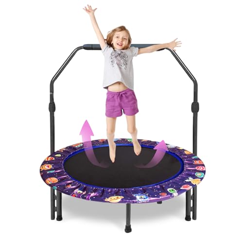 Mini trampoline enfants 91 cm pliable avec poignée réglable