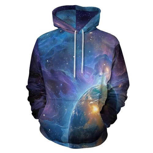Sweat à capuche galaxie 3D pour homme et femme pull imprimé automne