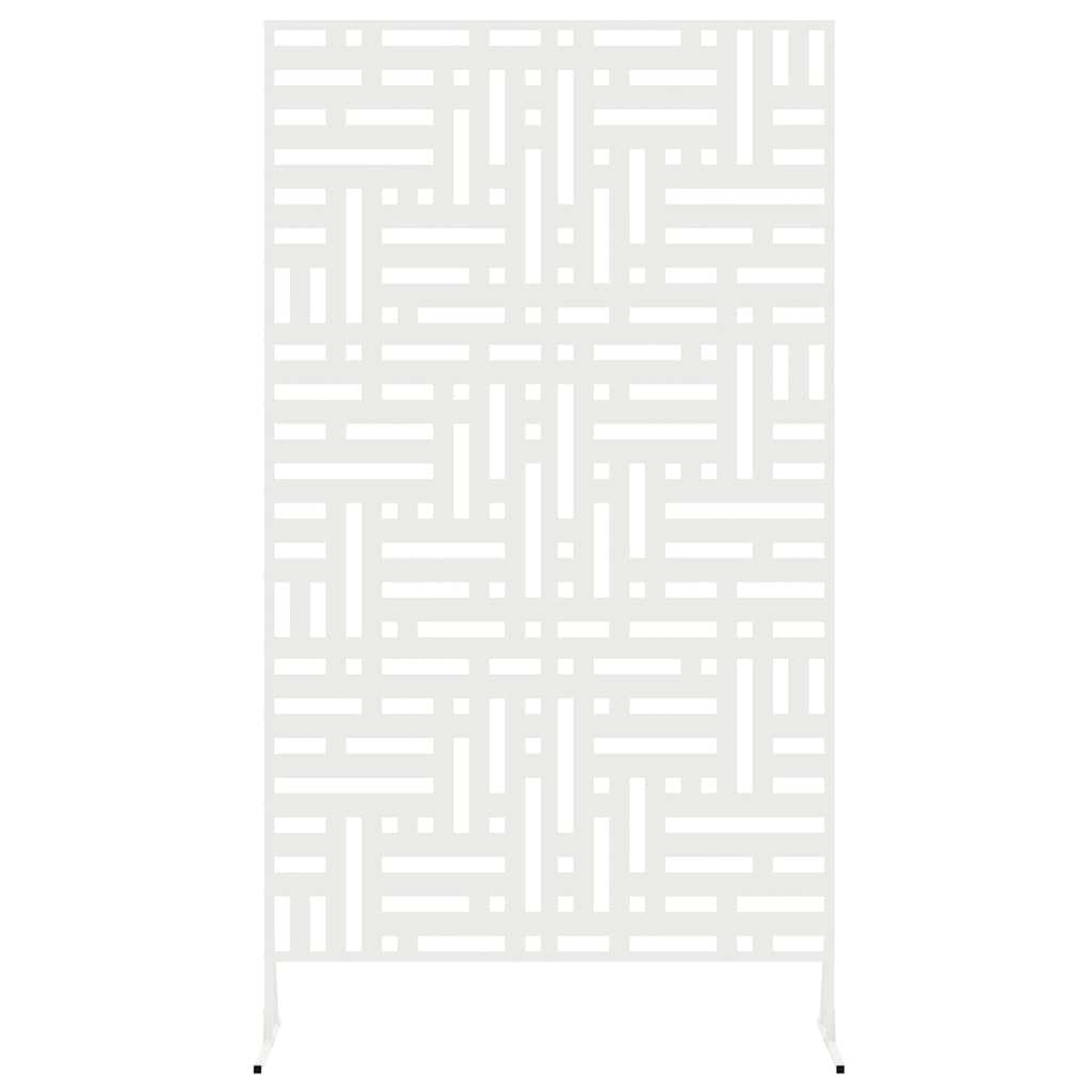 Pannello Metallo Esterno Bianco Design Petali - Divisorio Giardino Moderno