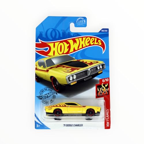Hot Wheels 2020 Hw Flames '71 Dodge Charger miniatura 2