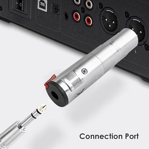 Image of MX 3 Pin XLR Microphone pin Pure Copper Nickel Plated for High Conductivity microphone (3-Pin XLR Male to 1 /4 inch Female, Pack of 1, MALE /FEMALE)