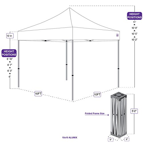 Impact Canopy 10' X 10' Canopy Tent With Awning, Sidewalls, And Roller Bag, Instant Gazebo Shelter, Black #TOP4