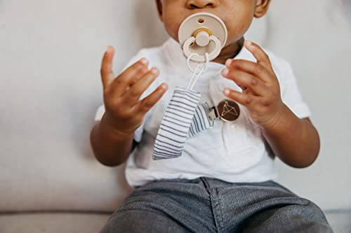 Image of Copper Pearl 3-Pack Pacifier Holders: Premium Knit Binky Clips for Baby Girls and Boys - Stylish Stainless Steel Design for Secure No-Drop Attachment - Alta