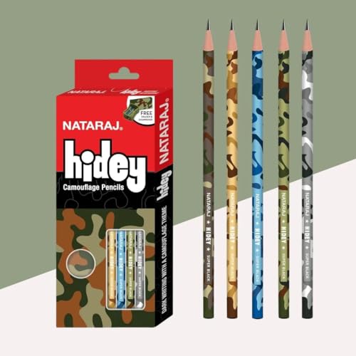 Image of Nataraj Hidey Pencils - Pack of 10 Premium Graphite Pencils | Soft Dark Lead for Smooth Writing & Drawing | Ideal for School, Office & Sketching