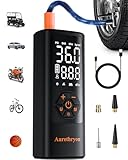 Aurethryon Tire Inflator Portable Air Compressor with Gauge, 150 PSI Mini Cordless Battery Powered Auto Air Pump for Car Tires - Electric Bike Tire Pump for Car/Motorcycle/Bicycle/Ball, Black