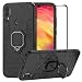 BestAlice for Xiaomi Redmi Note 7 / Redmi Note 7 Pro Case, Hybrid Heavy Duty Protection Shockproof Defender Kickstand Armor Case Cover Tempered Glass Screen Protector，Black