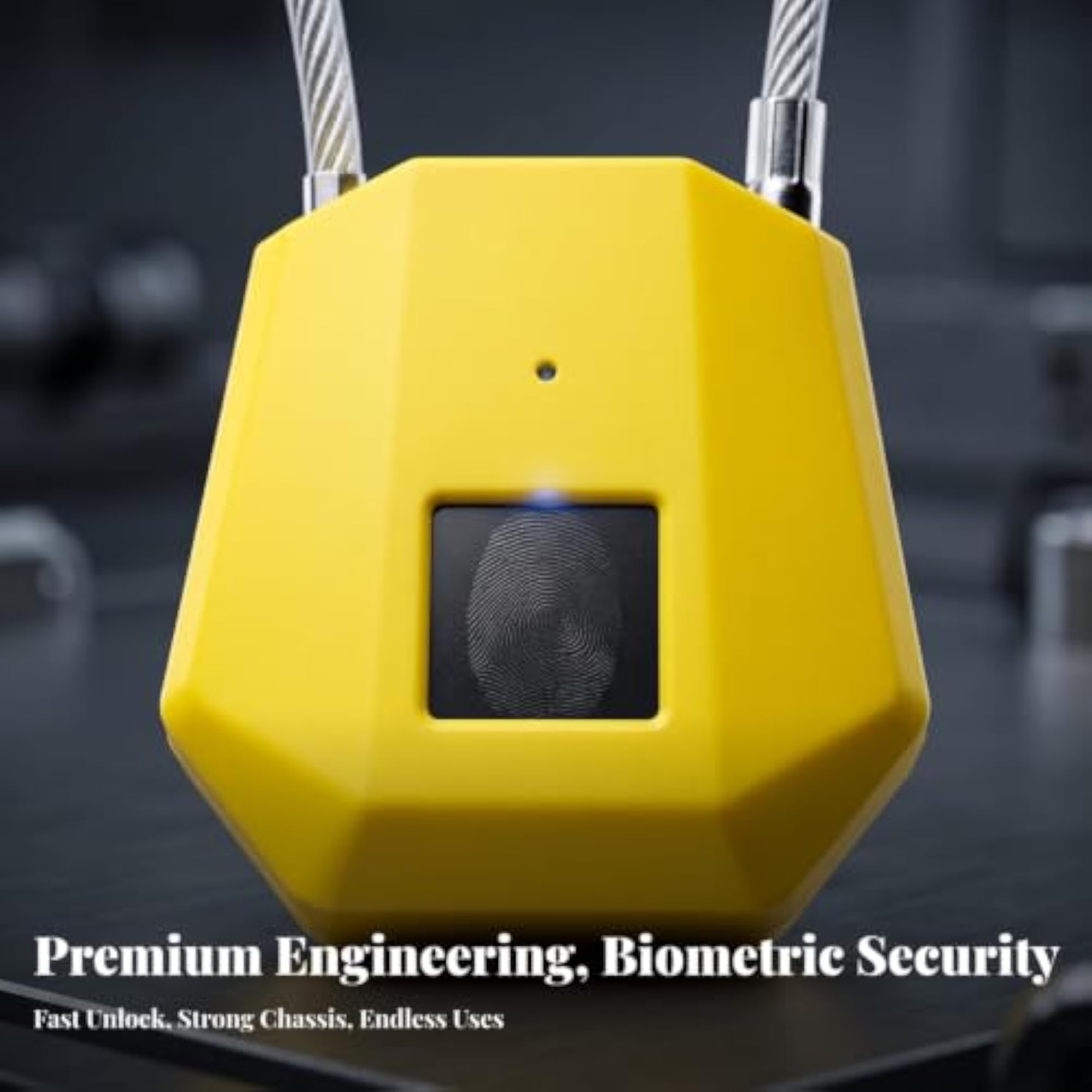 Cut-Resistant Biometric Lock with Braided Shackle, Keyless