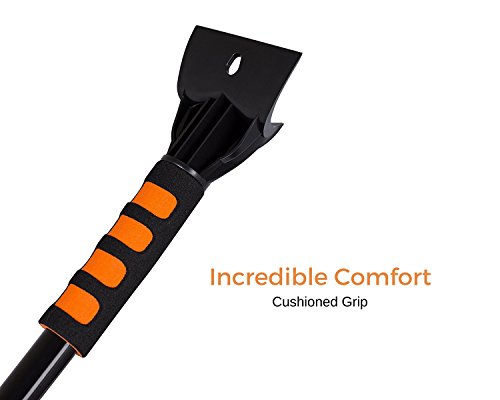 Birdrock Home 20” Snow Brush With Ice Scraper For Car | 9.5” Wide Bristle Brush | Lightweight Aluminum Body With Ergonomic Grip | Size: Cars And Suvs | Safe On Auto Windshield & Window | Winter Broom #TOP6