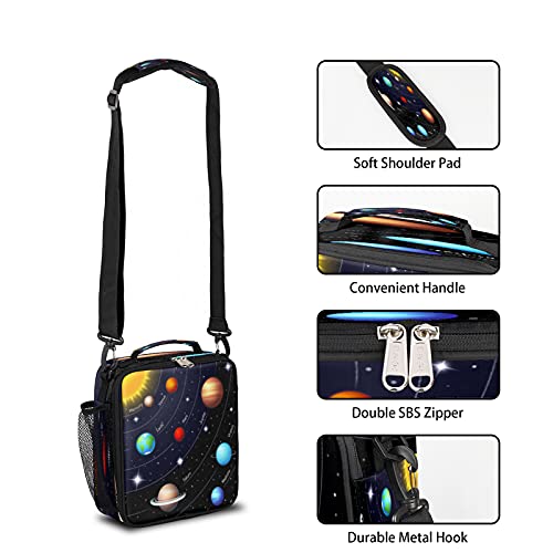 Universe Galaxy Solar System Planets Kids Lancheira isolada para meninas e meninos, bolsa térmica pa