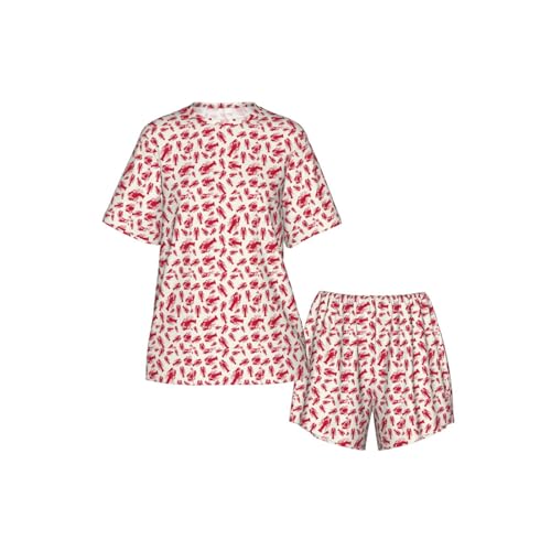 Estampado de langosta roja en lámina decorativa para pared de salón 5