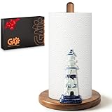 Lighthouse Paper Towel Holder - Coastal/Beach/Ocean/Nautical House Decor for Kitchen Bathroom Home Countertop - Gifts for Women - 3D Coastal Beachy Stuff Decorative Accessories