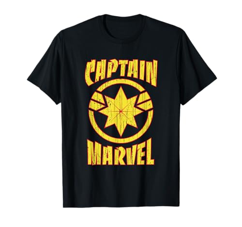 Marvel Captain Marvel - Camiseta con logotipo de los años 90 Camiseta