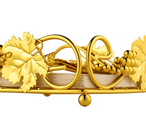 Flat Napkin Holder for Table Gold With Weight Arm for Kitchen Courtertops Dinning Table Grape Leaf Modern Tissue Dispenser Stainless Steel Gilding (7" L X 7" W X 2.5" H)