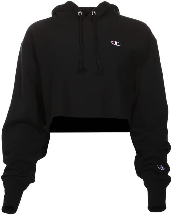 Women's Reverse Weave Cropped Cut-Off Hoodie, Left Chest C