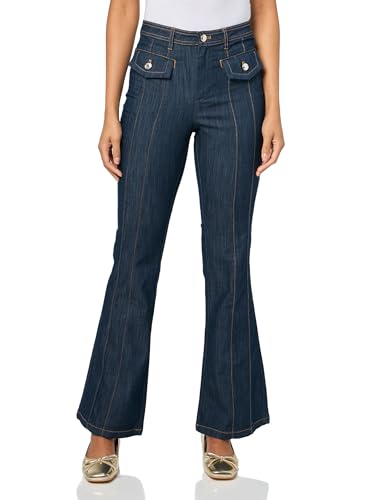 Image of Tommy Hilfiger Flare Jeans, Navy Blue, 34 Women's