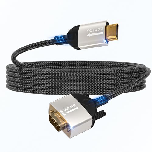 Lumivtx HDMI auf VGA Kabel 1,5m,Einweg hDMI auf vGA D SUB 15 Pin Kabel,hdmi auf vga Kabel kompatibel zum Anschluss von PC,Laptop und anderen hdmi Ger&auml;ten an 1080P@60Hz-VGA-Monitor/Projektor/HDTV