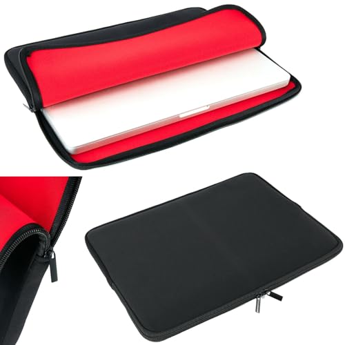 ZENO Laptop Sleeve Case Protective Soft Padded Zipper Cover Carrying Computer Bag Compatible for Notebook Chromebook MacBook Pro MacBook Air (Black) (15.6