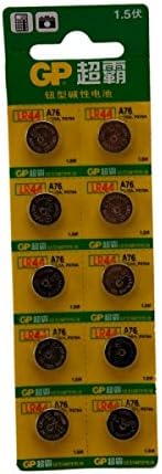 10 pilas de botón alcalinas GP LR44 A76 1.5V