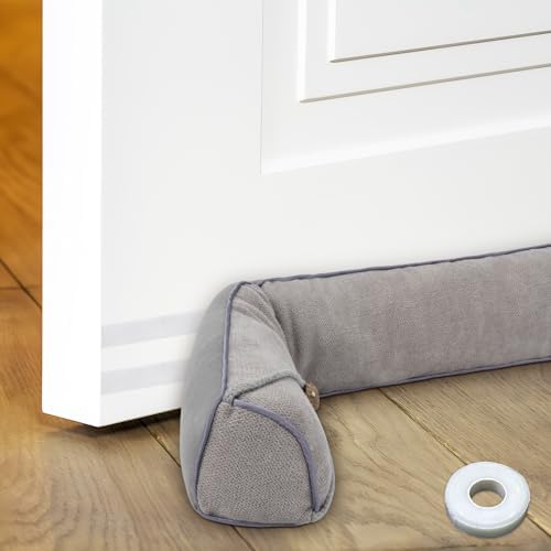 Door Draft Stopper - Adjustable 30 To 36 Inch Under Door Seal, Blocks Drafts, Noise, Dust, Saves Energy (Blue)