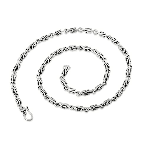 Collier chaîne spirale argent KnSam style hip-hop pour homme
