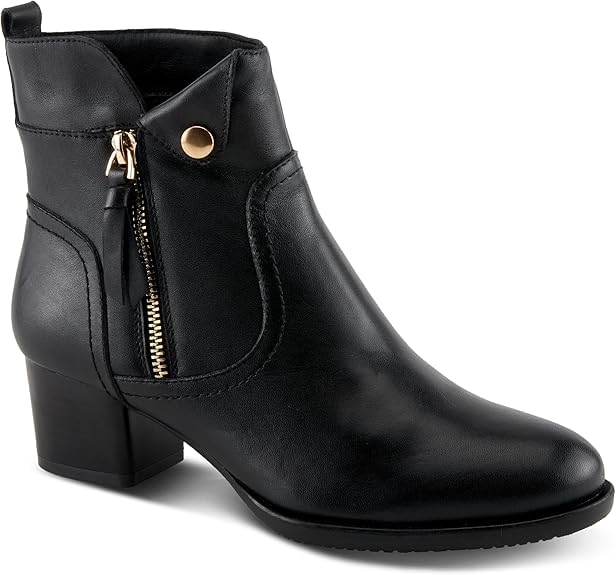 Womens Ankle Office Booties for Ladies,Women's Fashion Block Low Heel Ankle Boots Pointed Toe Zip Up Casual Size