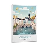 quimper carte touristique Différents choix : dans les options de couleur, vous pouvez choisir le style de cadre et le style sans cadre. commandez selon vos besoins.