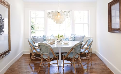 ALOADECOR 6-Light 30" Cone Shape 5-Tier Coastal Capiz Shells Chandelier with Antique Gold Metal Farmhouse Natural Seashell for Dining Room Living Room - Image 8