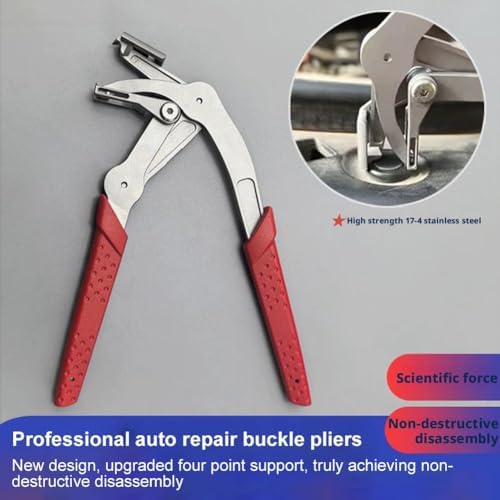 Car Clip Pliers & Trim Removal Tool, Spring-Loaded Fastener Rivet Remover for Auto Door Panels, Interior & Exterior Trim, Mechanic, Damage-Free Disassembly - 2