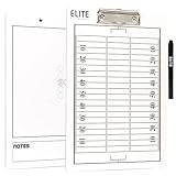 Elite Clipboards Football White Dry Erase Coaches Clipboard | Double-Side Football Coaching Whiteboard with Marker