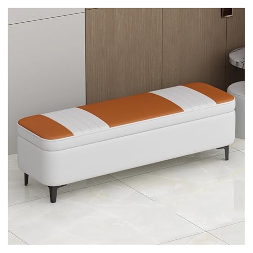 Banco otomano de almacenamiento, taburete tapizado con bisagra de seguridad para sala de estar, dormitorio, entrada