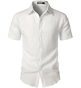 JEMITOP Men's Knit Shirt Summer Casual Short Sleeve Button Down Shirt for Beach Vacation