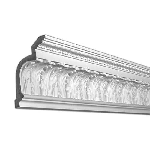 6-15/16 in. x 5-1/4 in. x 96 in. Acanthus and Lambs Tongue Polyurethane Crown Moulding Pro Pack 16 LF (2-Pack)