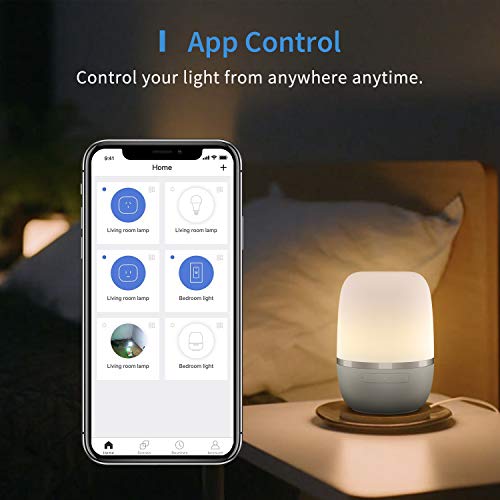 Smart Table Lamp, Meross Dimmable WiFi Ambient Lamp, Works with HomeKit (iOS13+), Alexa and Google Assistant, Tunable White and Multi-Color Nightstand Lamp, Voice Control, APP Control, Schedule - Thumbnail 7