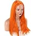 Produktbild Natürliche Damen perücke Orange Frau synthetische Lace Front Perücke Cosplay Perücke,22inch synthetische Lace Front Perücken Party Hitzebeständige Perücke mit einem Freien Haarnetz