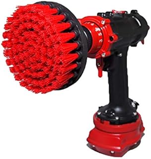Premium Drill Brush - Stiff, Red, 13 cm. Professional Power Scrubber. Doesn't Scratch Surfaces. Suitable for Garage, Brick, Outdoor Tiles, Stone, Fireplace, Rust Removal, Car Rims Cleaning