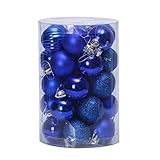 boules jb inox Taille du produit: 6 cm Boules de Noël pour la Maison, Couronne d\'arbre de Noël, 12/34 pièces, 40 mm, 60 mm, décoration d\'arbre de Noël, Boule à Paillettes, Or, Argent, décorations à Suspendre en Plastique (Taille J) (B au