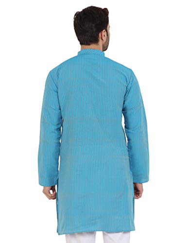 Image of LATEST CHIKAN Men's Cotton Blend Regular Striped Kurta