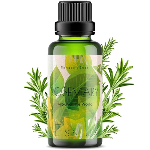 Image of Esslux Rosemary Essential Oil for Hair Growth - 100% Natural Pure Rosemary Oil for Hair, Scalp & Roots | Rosmarinus Officinalis Hair Serum | Essential Oil for Hair Regrowth & Nourishment, 120ml