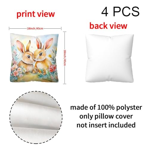 Housses de coussin de Pâques pour un salon printanier chaleureux x4