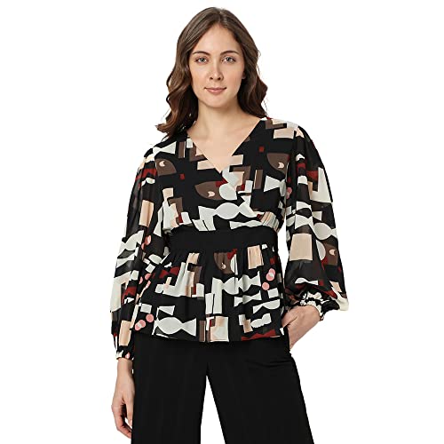 Image of VERO MODA Printed Polyester V Neck Women's Top