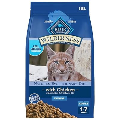Blue Buffalo Wilderness Chicken Adult Indoor Dry Cat Food, Grain-Free, 5 lb