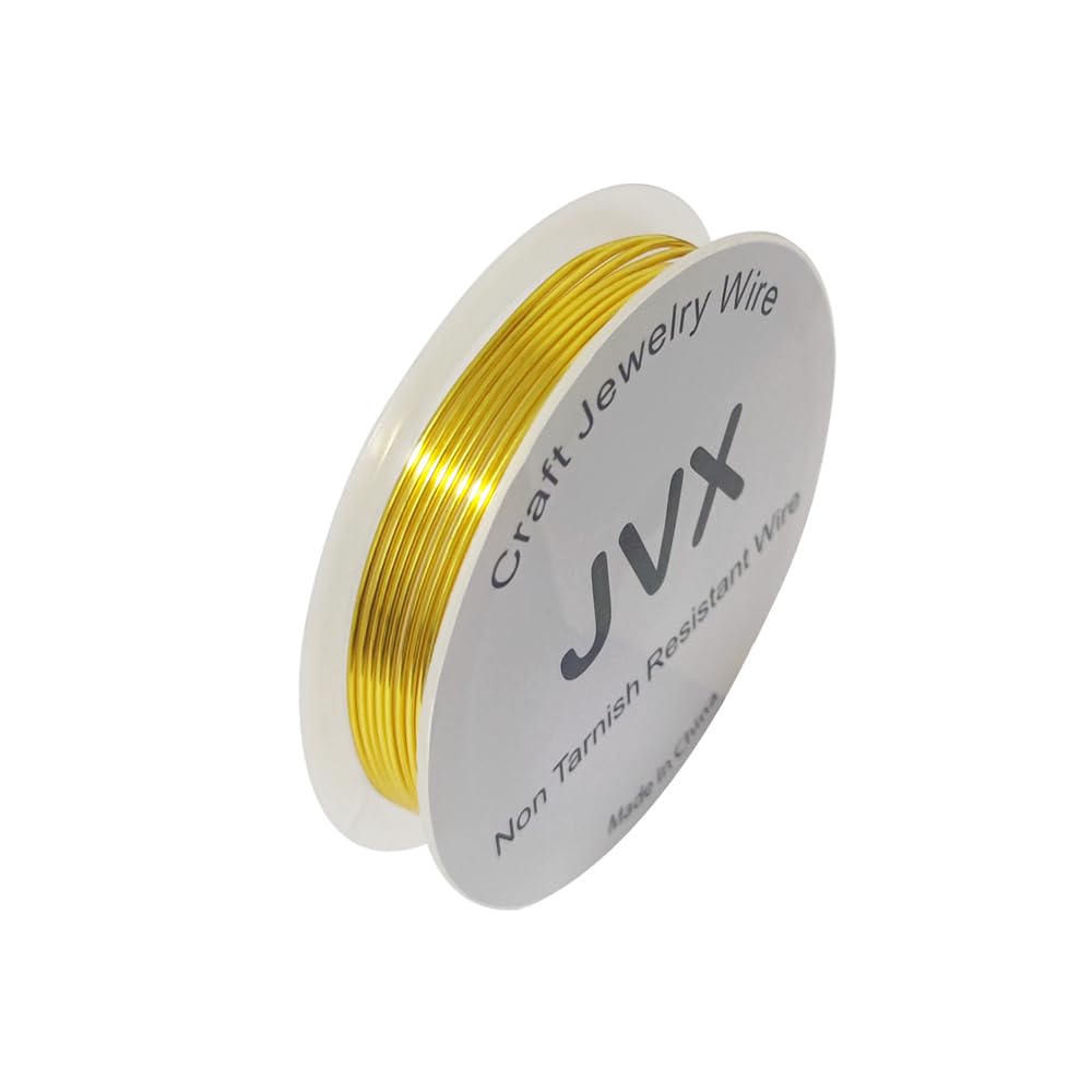 JVX22 Gauge 9 Meter Non Tarnish Resistant Copper Wire for Jewelry Beading and Craft Wire Gold Color