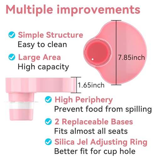 Image of [2 Packs Blue & Pink] Kids Car Seat Tray, Travel Tray with Cup Holder for Toddler Baby, Kids Car Seat Food Snack Organizer for Road Trip, Stroller snack Organizer Travel Must Haves Toddler Must Haves