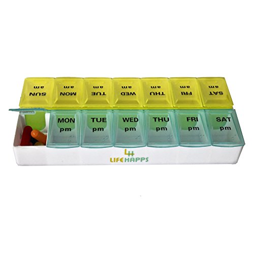Large Weekly Pill Box- 7 Day Am/Pm Daily Pill Organizer Bpa Free By Lifehapps - Twice A Day 14 Compartment Medication Storage Case, The Perfect Container For Vitamins, Supplements And Medications- Ho #TOP6