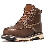 NINGO Soft Toe Work Boots for Men, Non Slip Moc Toe Boots, Comfortable botas de trabajo with Water & Oil Resistant, EH Protection, Goodyear Welt Construction for Warehouse, Welding & Casual Wear