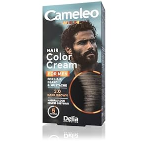 Cameleo Men – Permanent Hair Dye | Dark Brown Colour for Hair Beard & Moustache | Natural Colour Effect in 5 Minutes | Cover Grey Hair | Ammonia FREE | 30ml