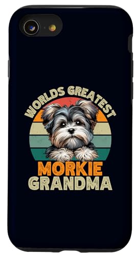 Coque pour iPhone SE (2020) / 7 / 8 Worlds Greatest Morkie Dog Grandma propriétaire de chien rétro amusant